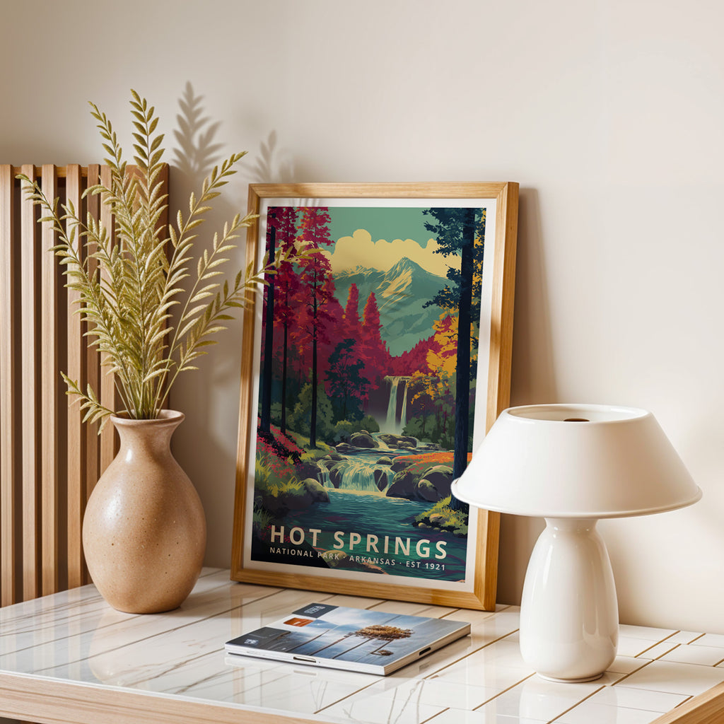 Hot Springs National Park Retro Art Print