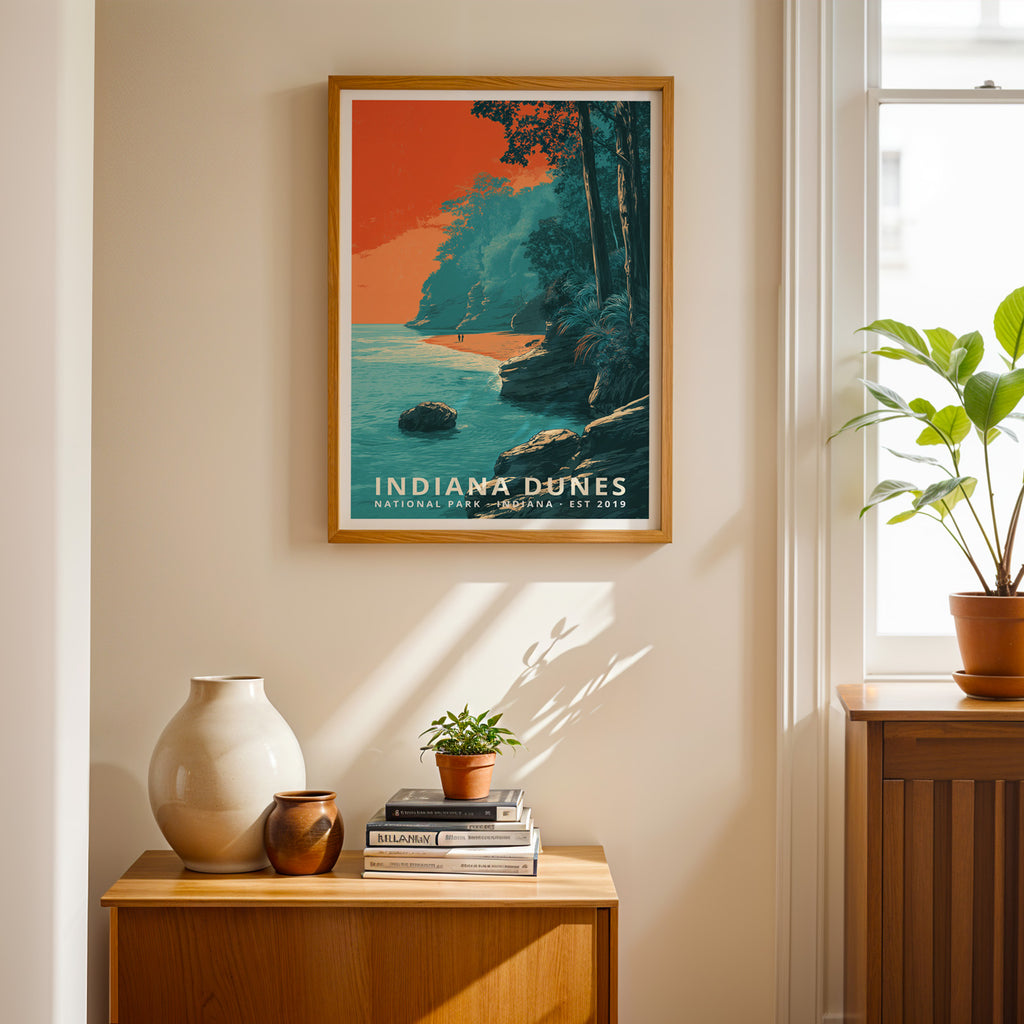 Indiana Dunes National Park Retro Art Print