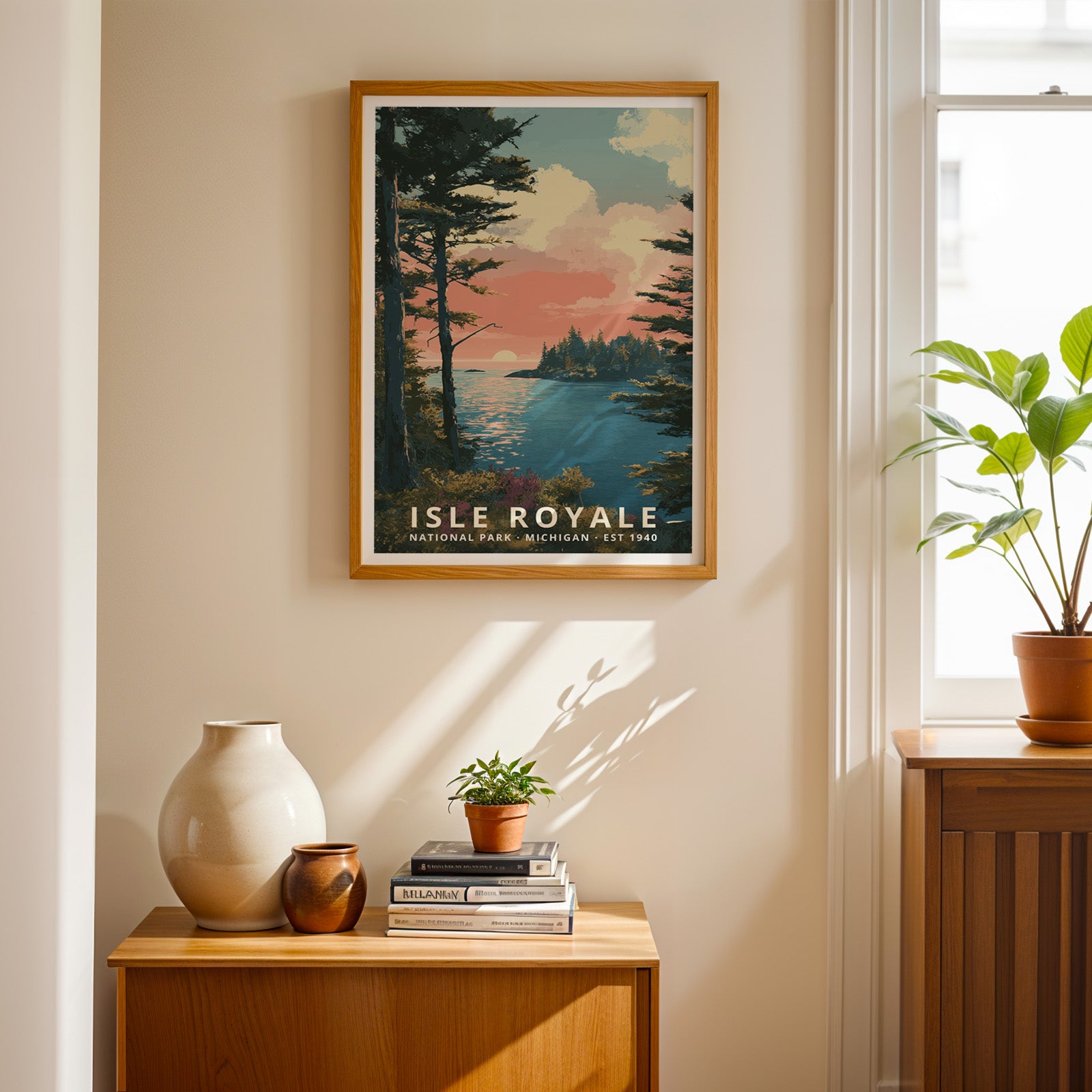 Isle Royale National Park Retro Art Print