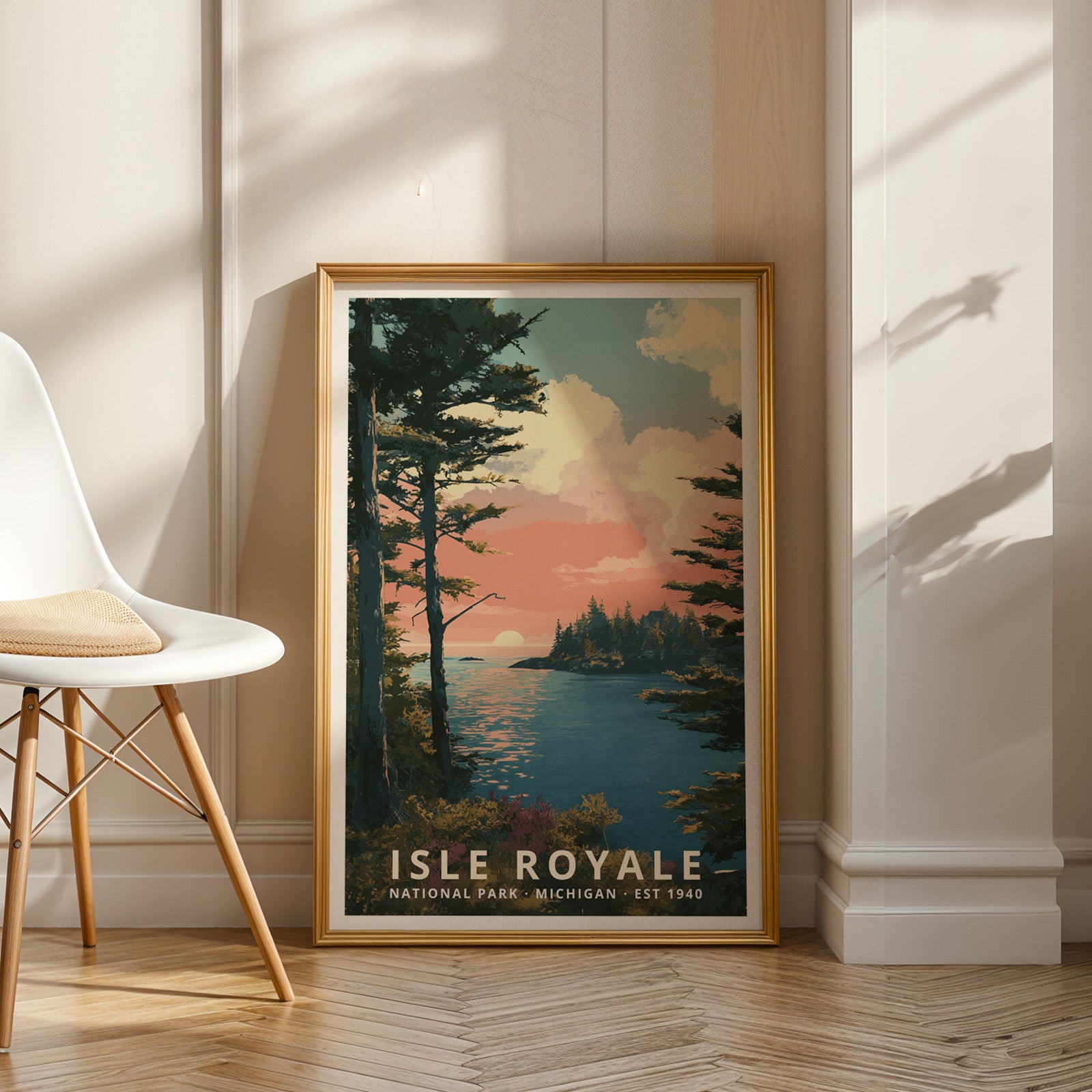 Isle Royale National Park Retro Art Print