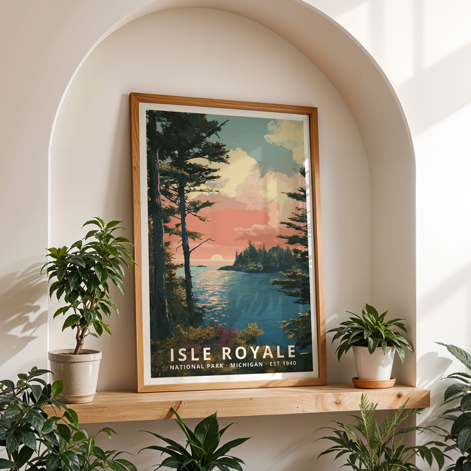 Isle Royale National Park Retro Art Print
