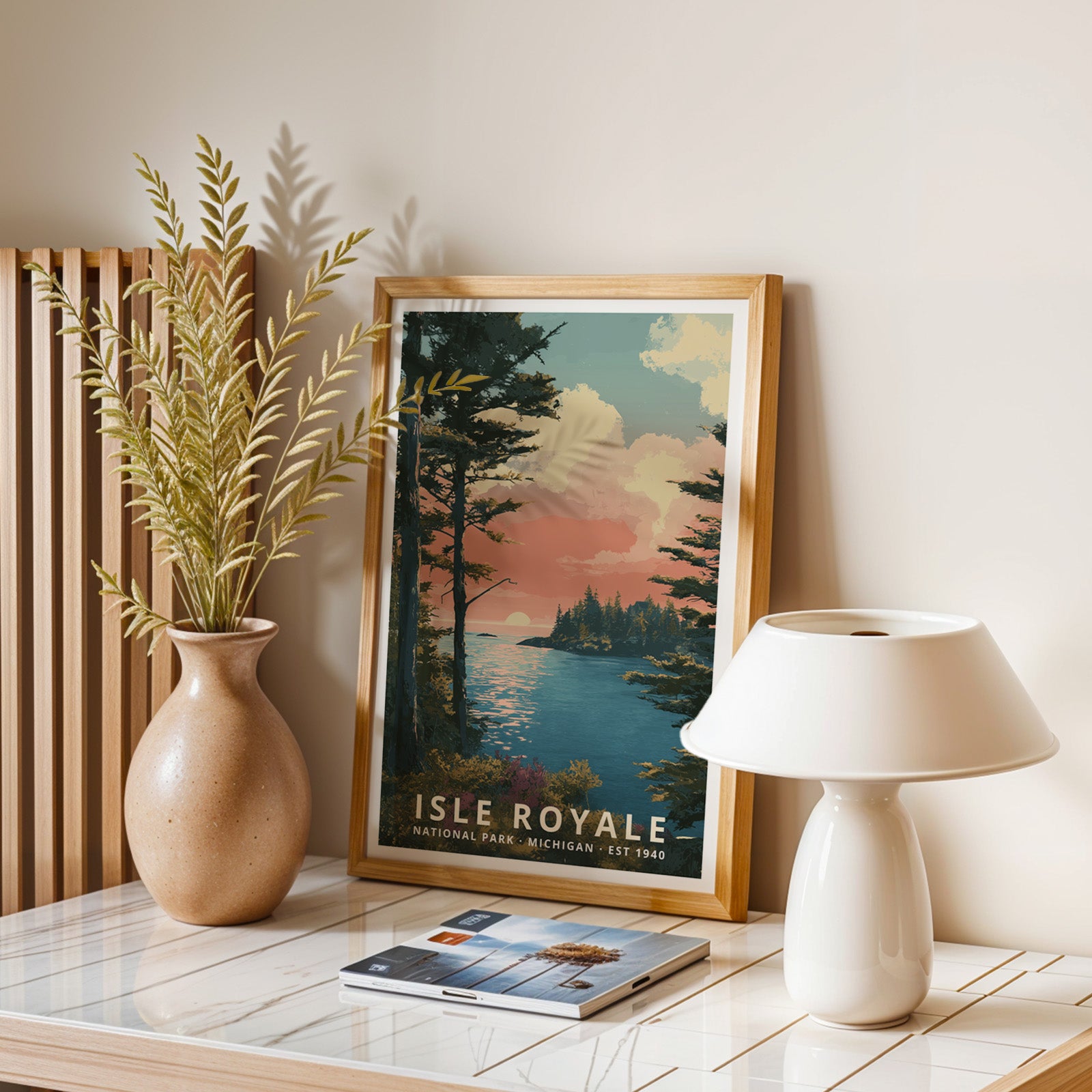 Isle Royale National Park Retro Art Print
