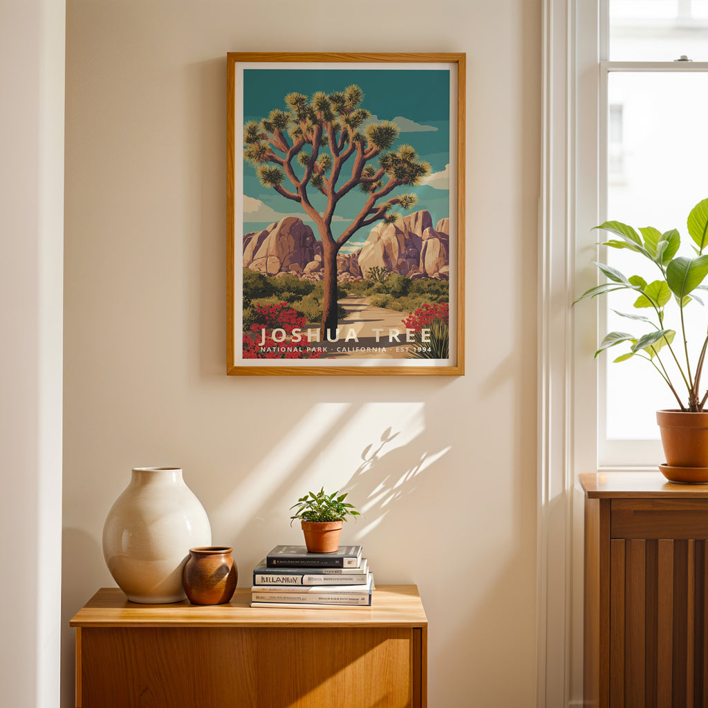 Joshua Tree National Park Retro Art Print