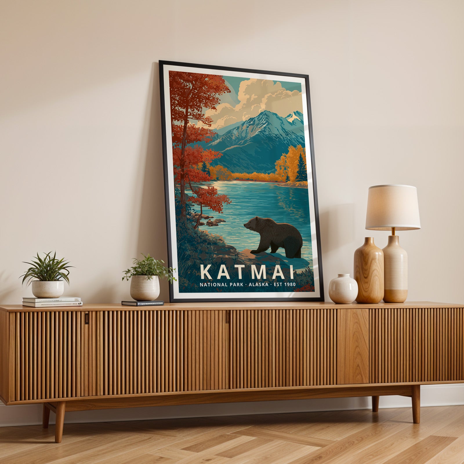 Katmai National Park Retro Art Print