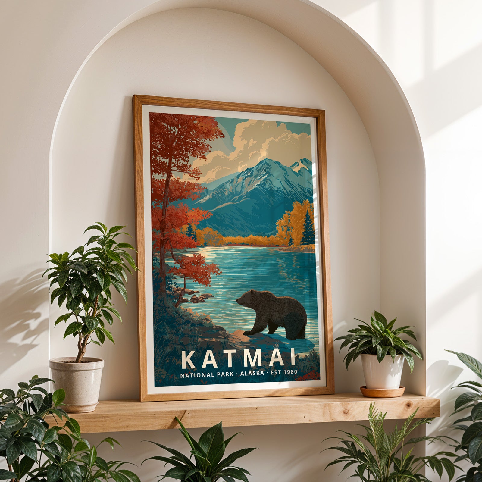 Katmai National Park Retro Art Print