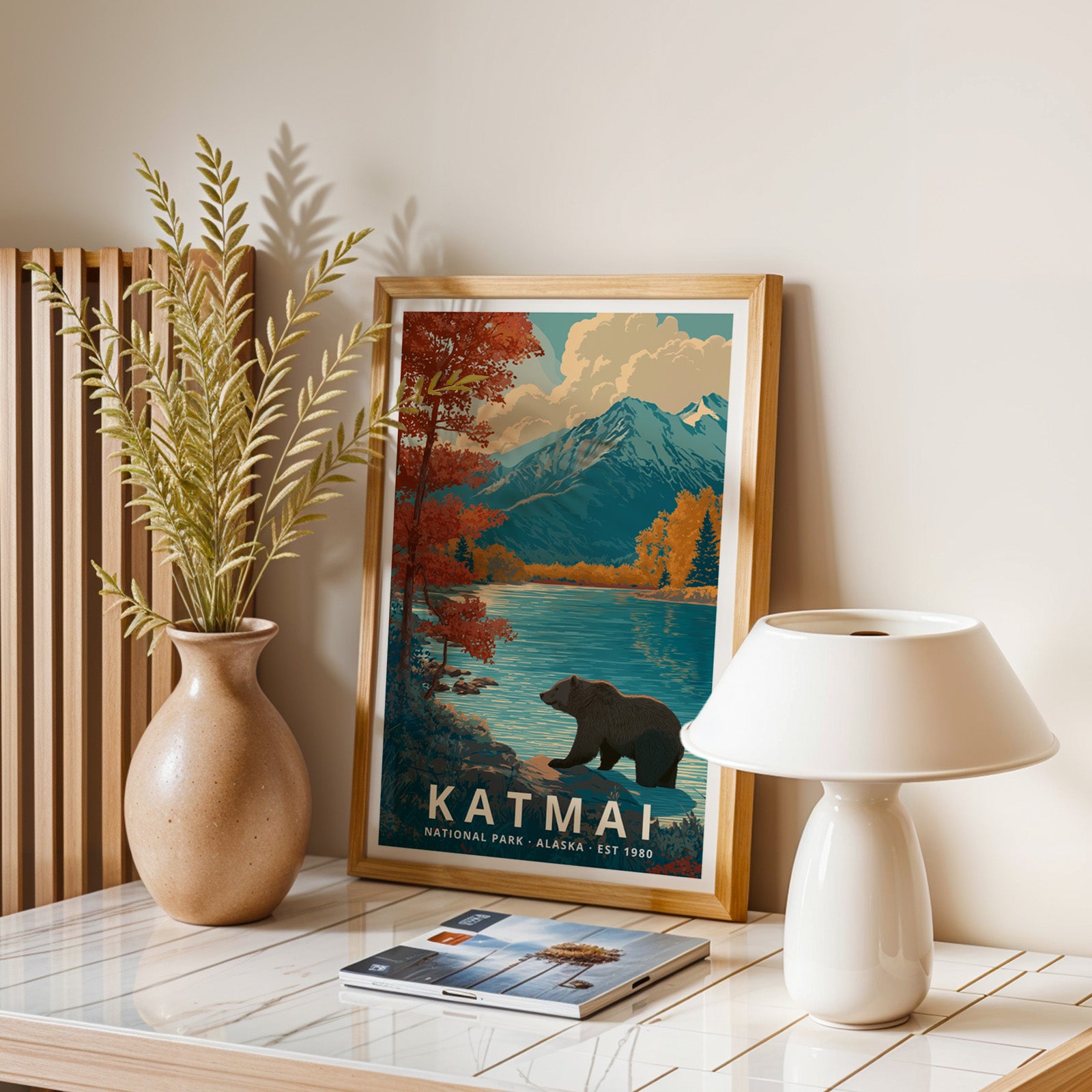 Katmai National Park Retro Art Print