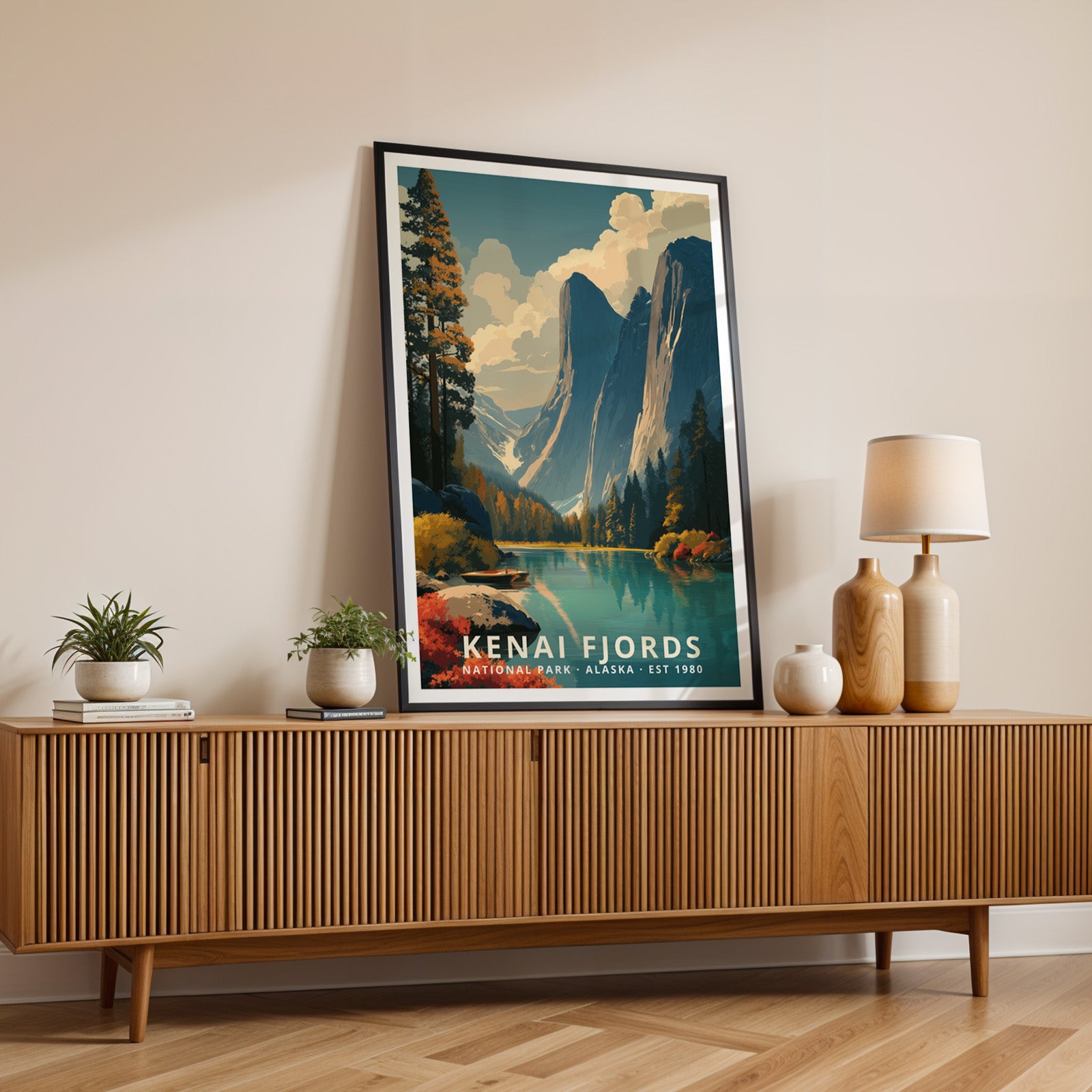 Kenai Fjords National Park Retro Art Print