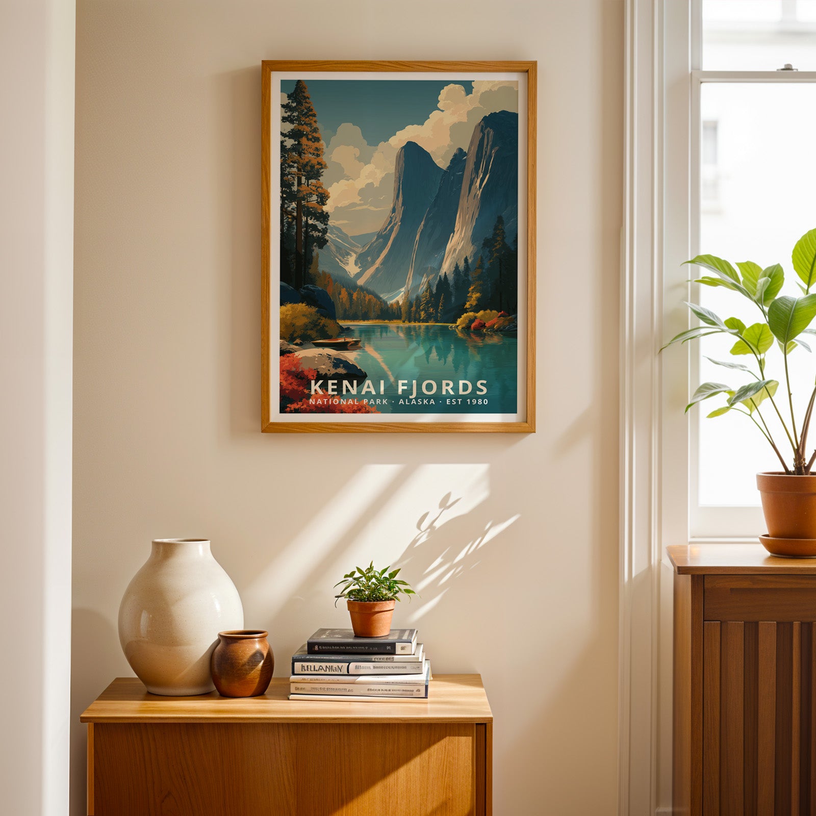 Kenai Fjords National Park Retro Art Print
