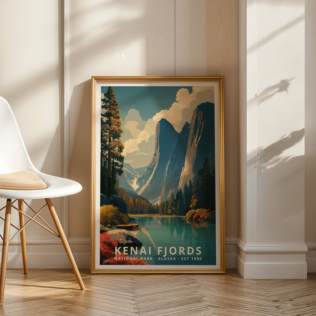 Kenai Fjords National Park Retro Art Print