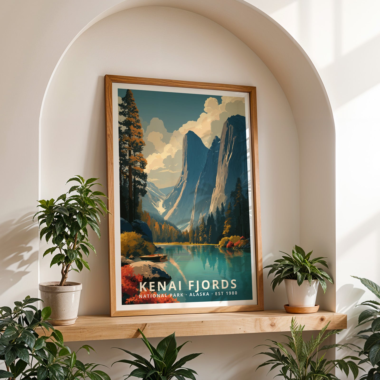 Kenai Fjords National Park Retro Art Print