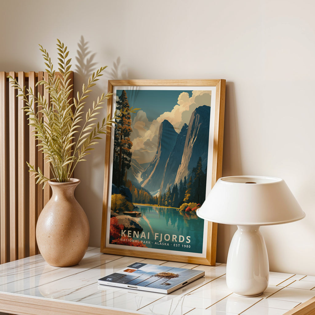 Kenai Fjords National Park Retro Art Print