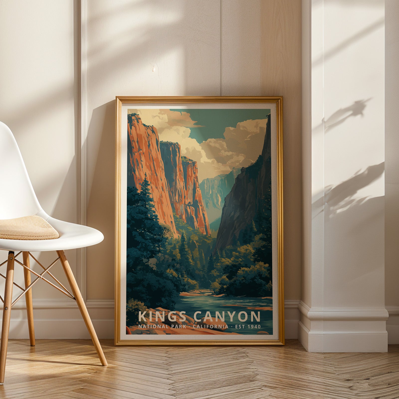 Kings Canyon National Park Retro Art Print