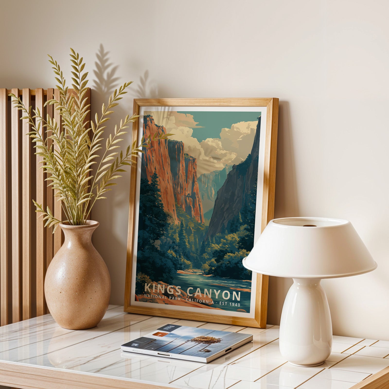 Kings Canyon National Park Retro Art Print