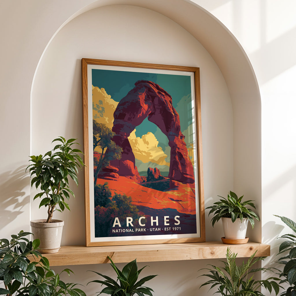Arches National Park Retro Art Print