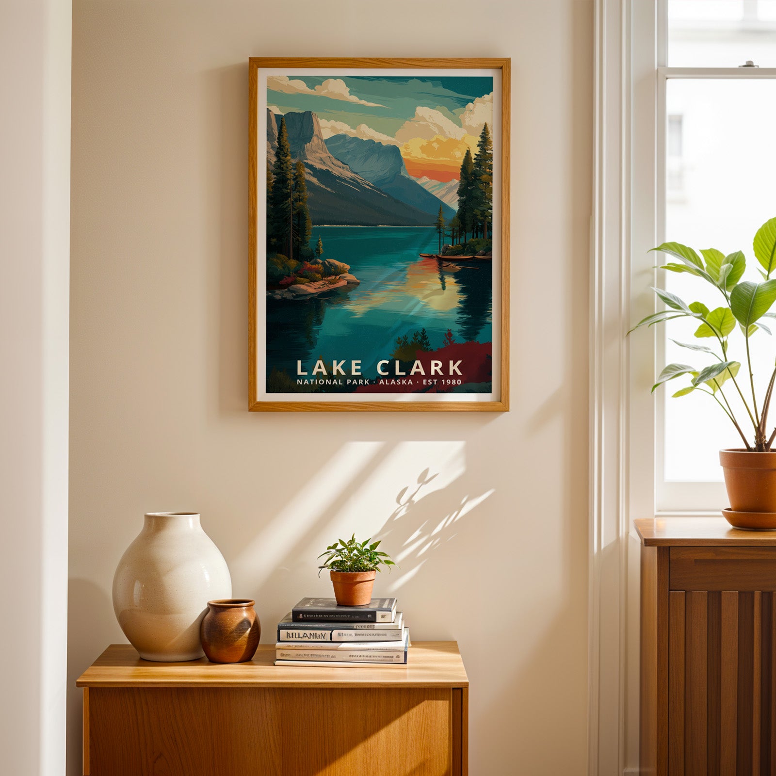 Lake Clark National Park Retro Art Print