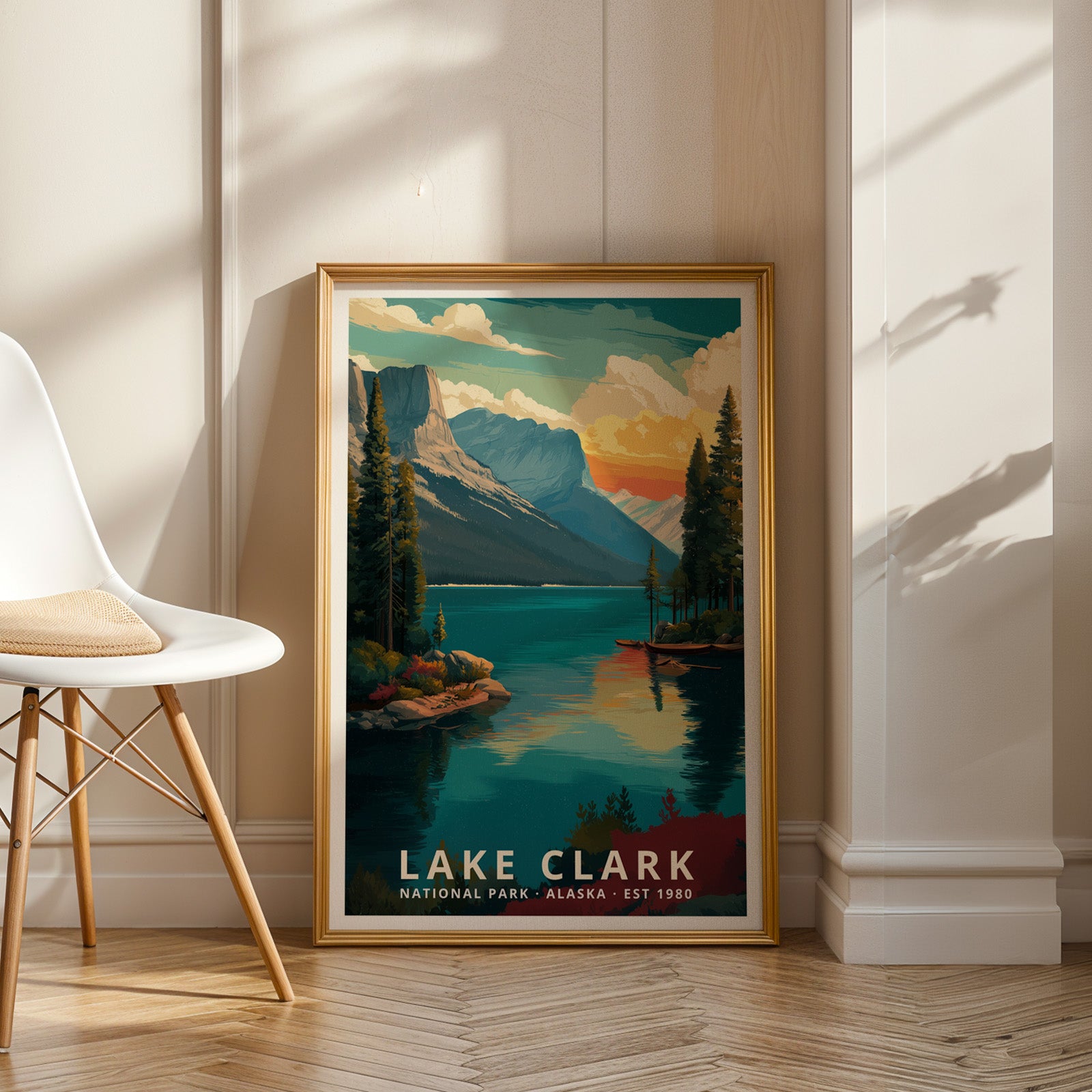Lake Clark National Park Retro Art Print
