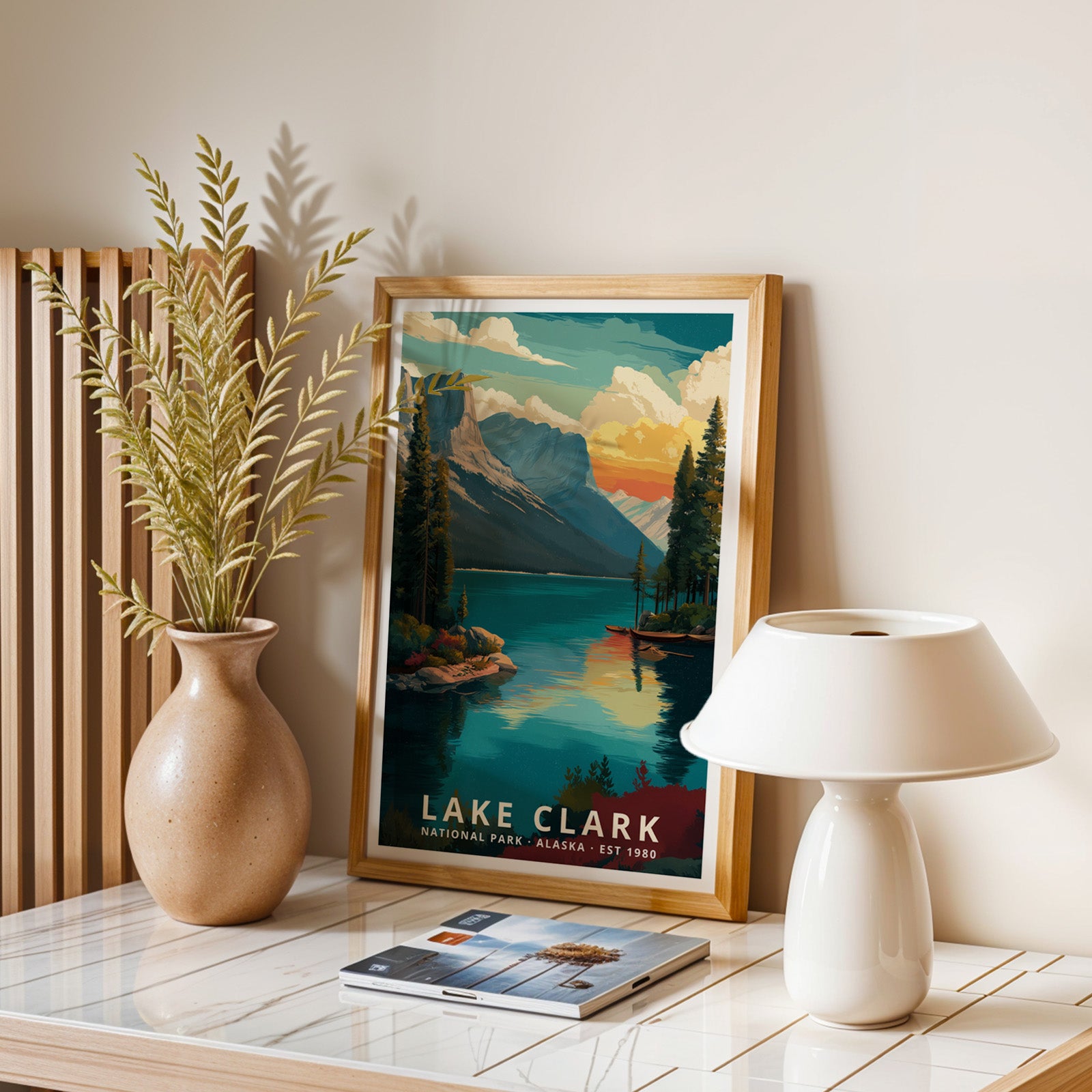 Lake Clark National Park Retro Art Print
