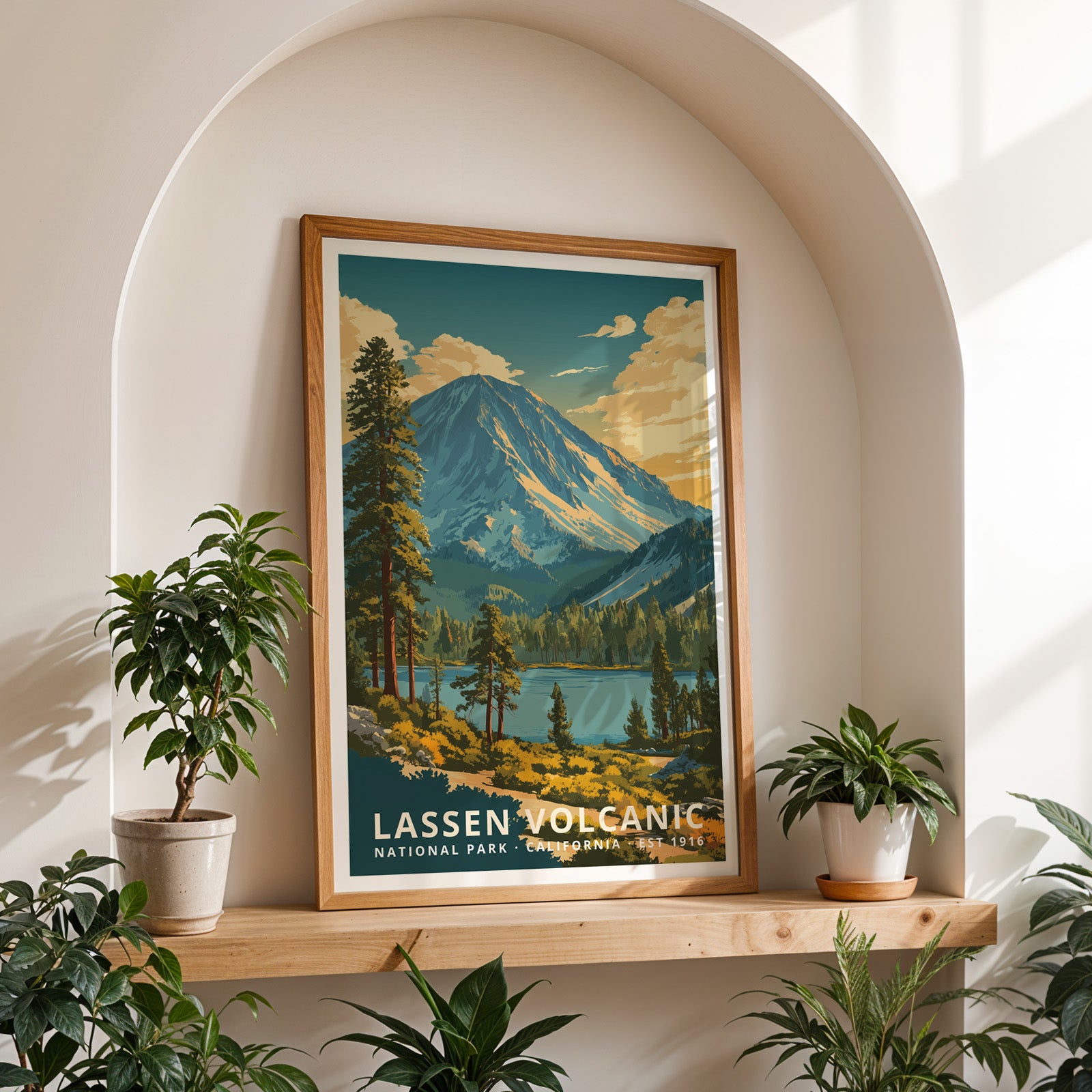 Lassen Volcanic National Park Retro Art Print