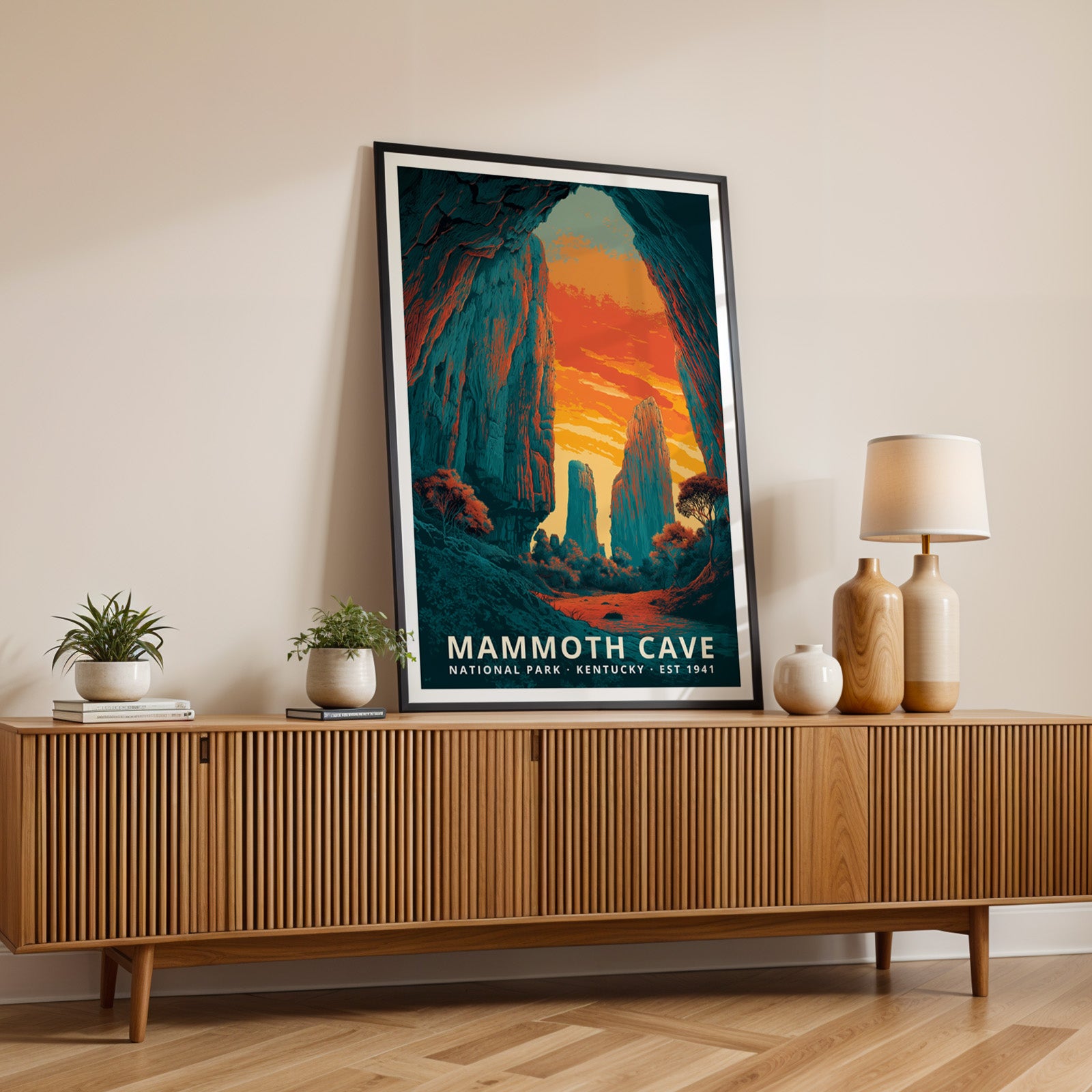 Mammoth Cave National Park Retro Art Print