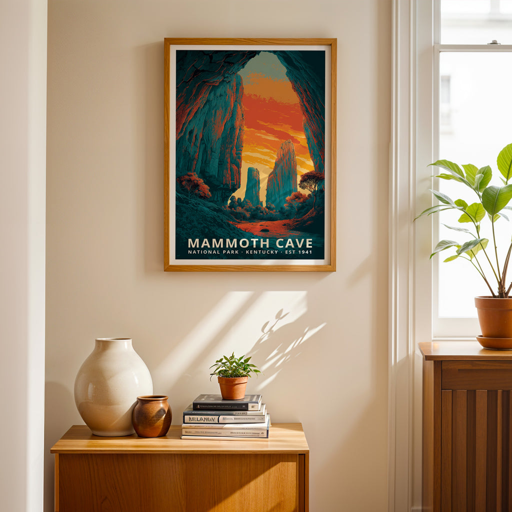 Mammoth Cave National Park Retro Art Print