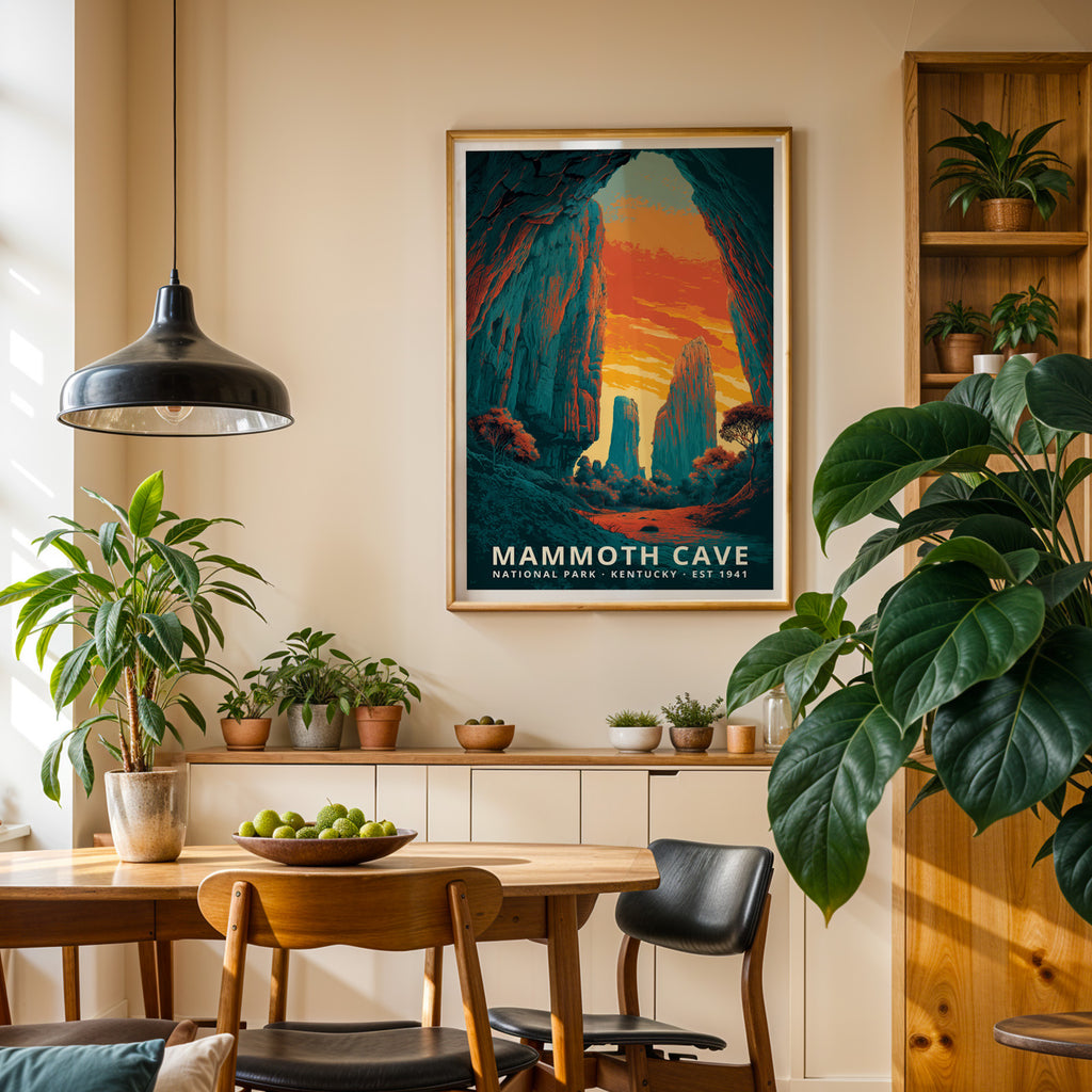 Mammoth Cave National Park Retro Art Print