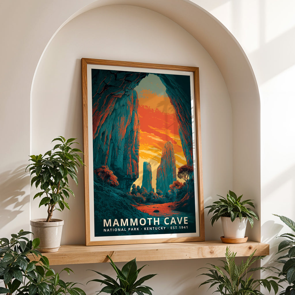 Mammoth Cave National Park Retro Art Print