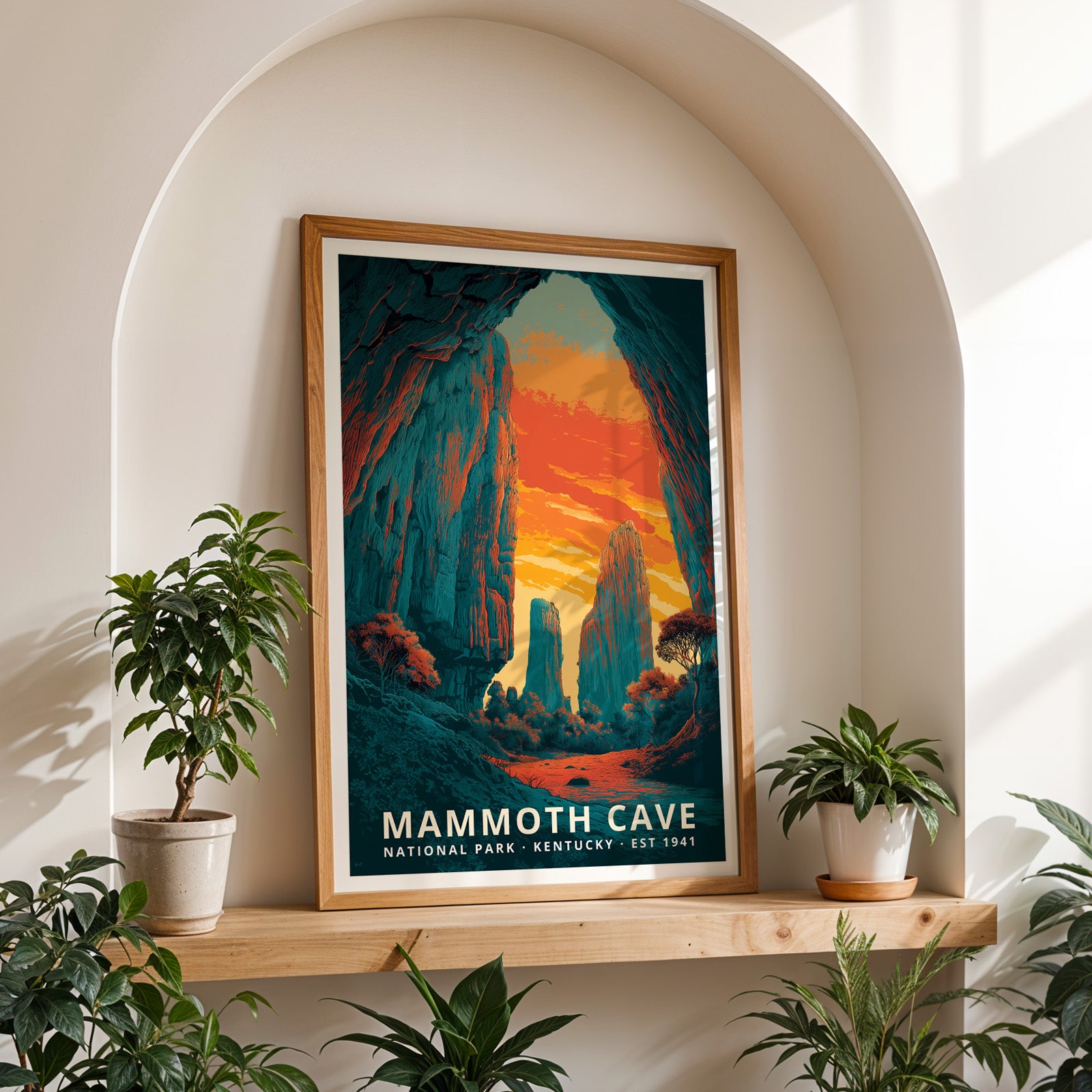 Mammoth Cave National Park Retro Art Print