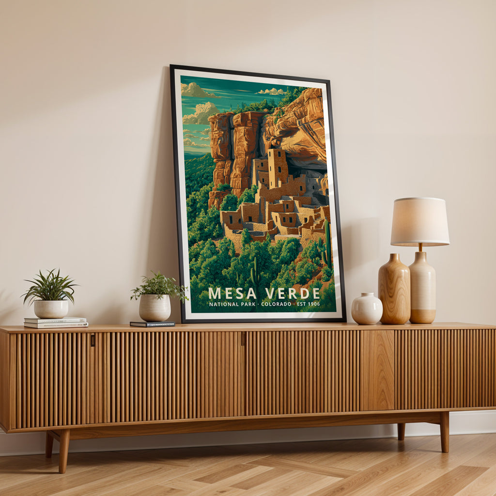 Mesa Verde National Park Retro Art Print