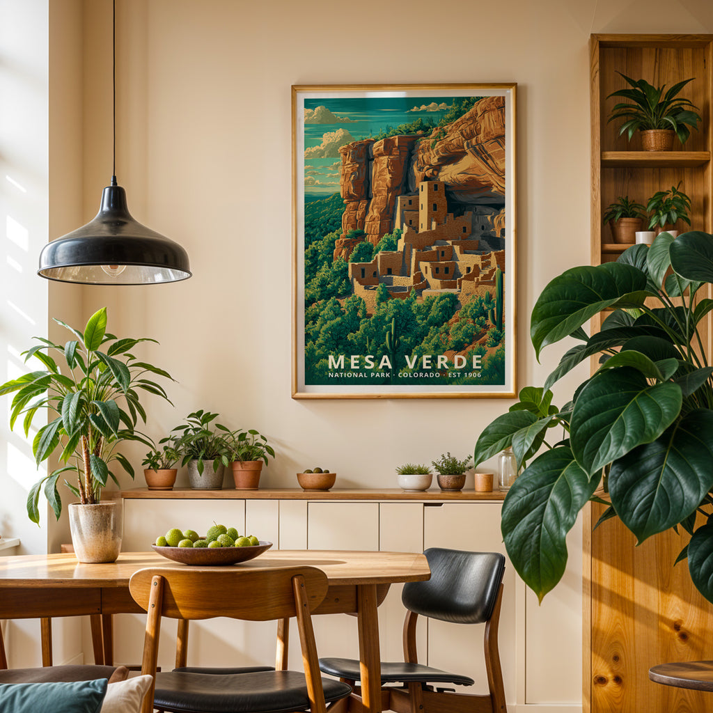 Mesa Verde National Park Retro Art Print