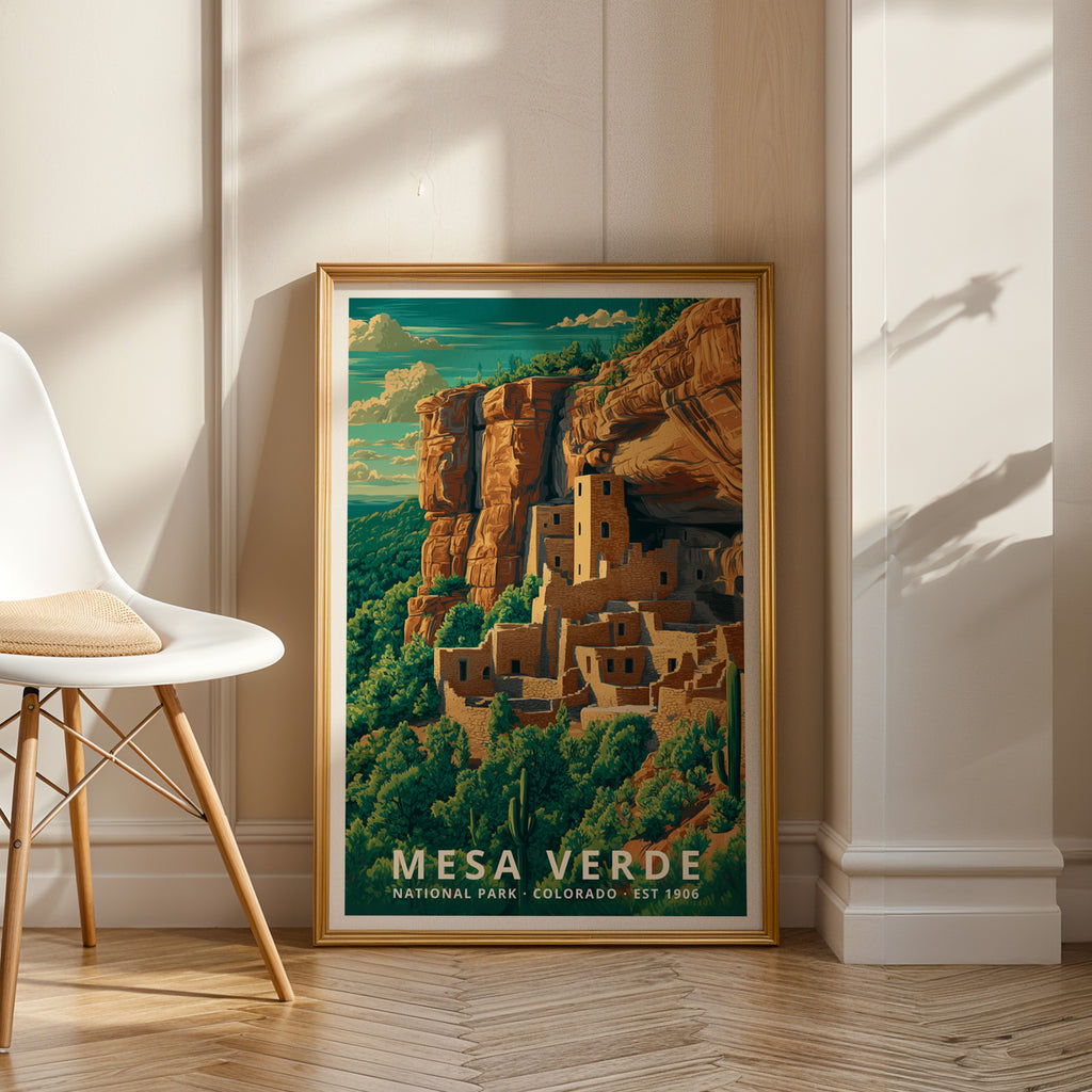 Mesa Verde National Park Retro Art Print