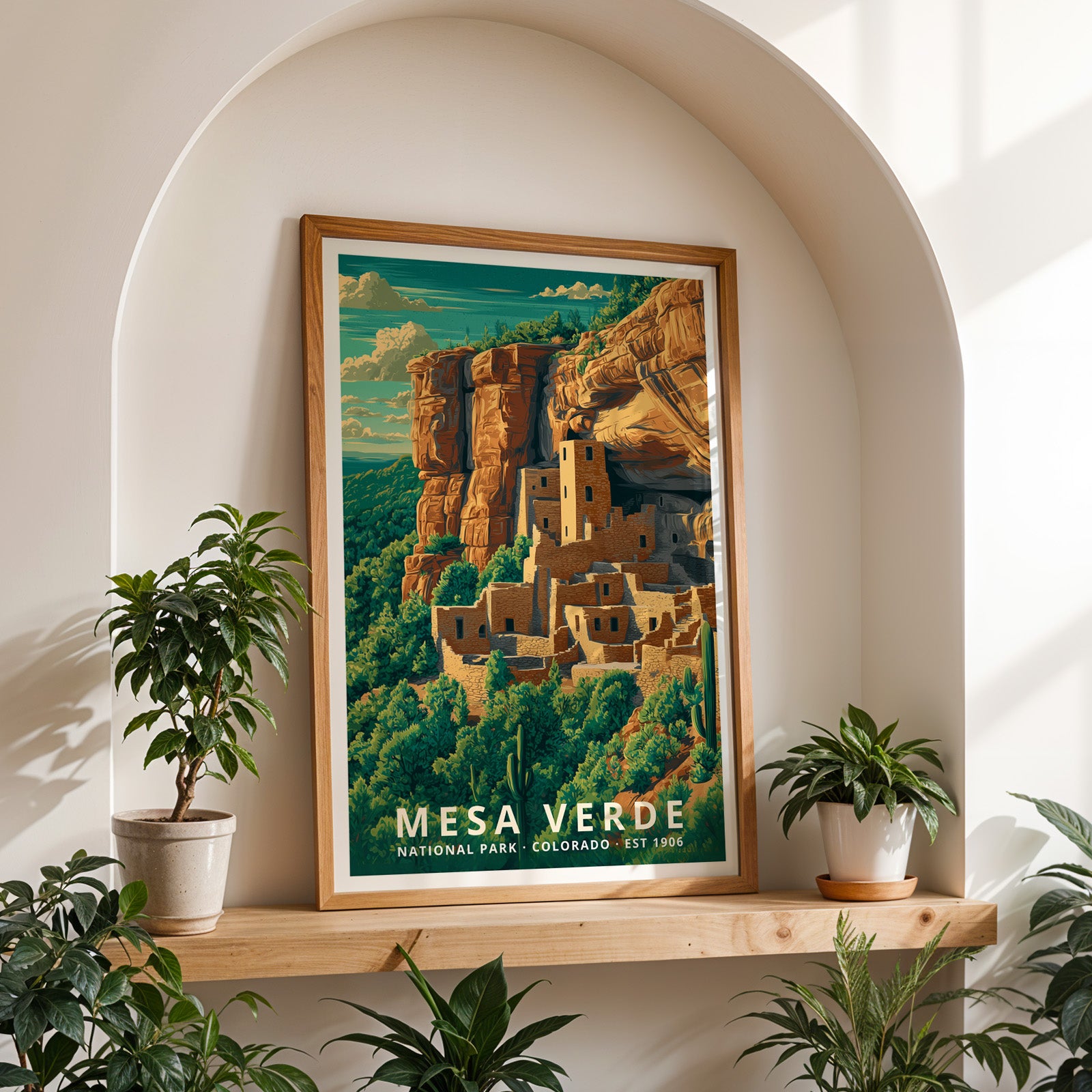 Mesa Verde National Park Retro Art Print