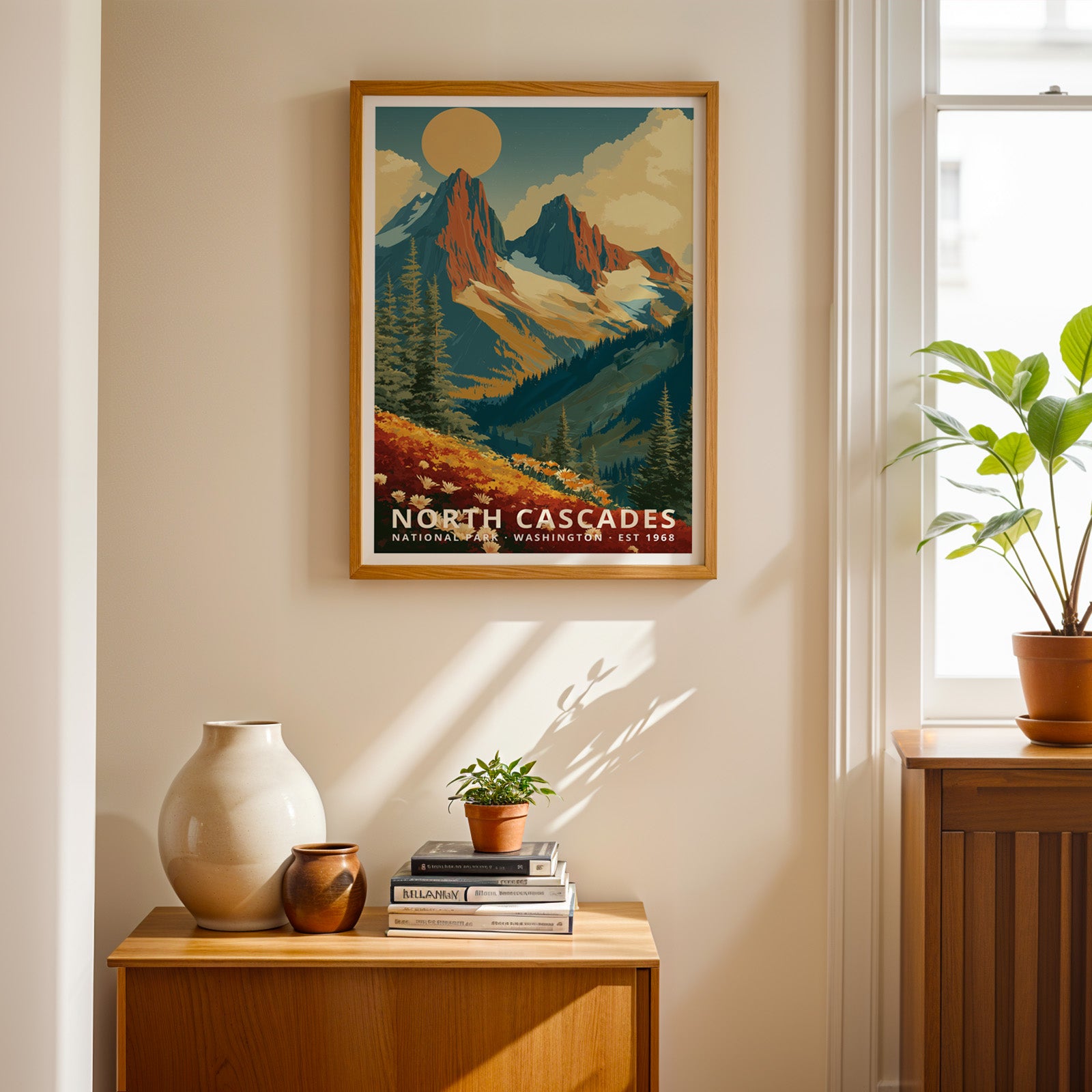 North Cascades National Park Retro Art Print