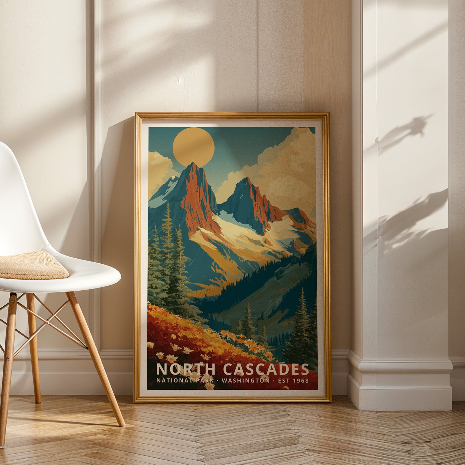 North Cascades National Park Retro Art Print