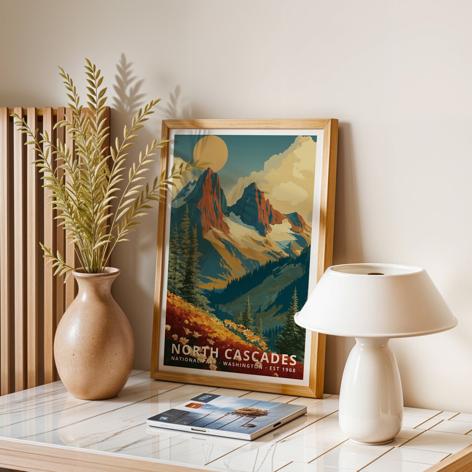North Cascades National Park Retro Art Print