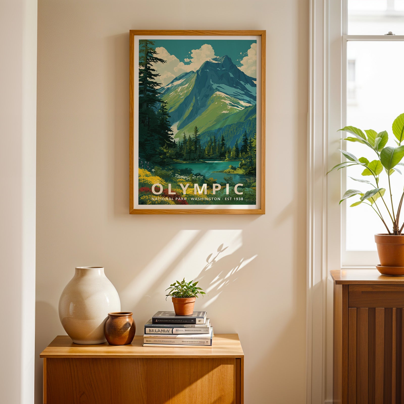 Olympic National Park Retro Art Print