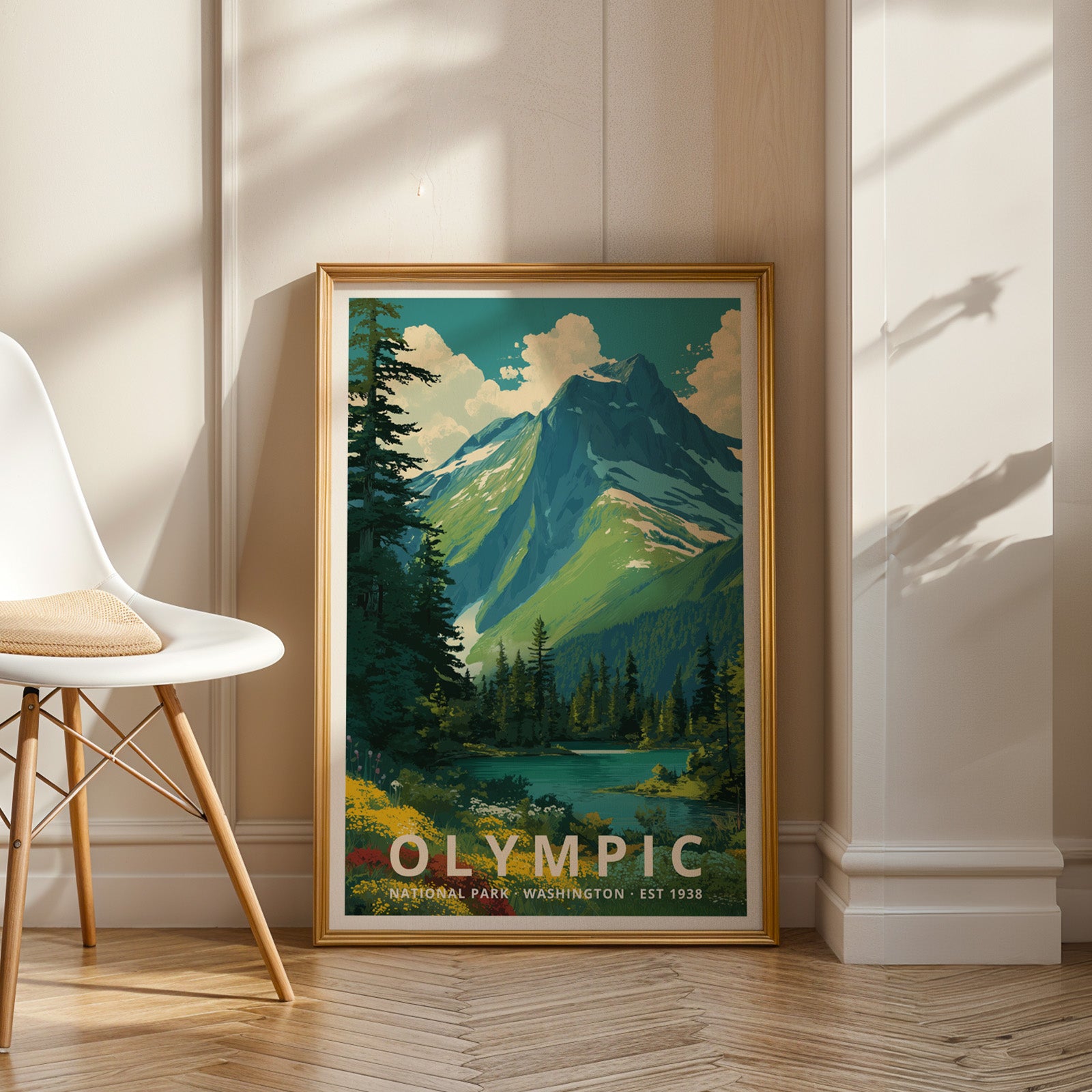 Olympic National Park Retro Art Print