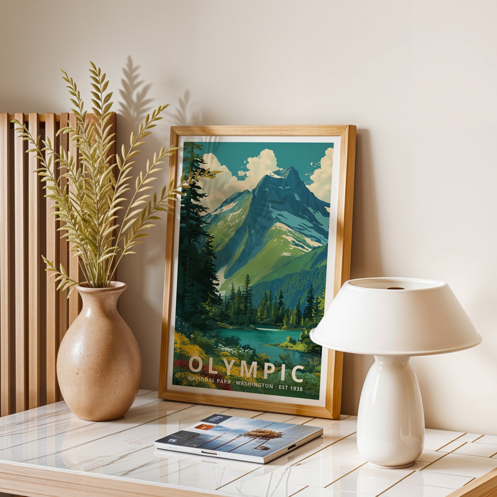 Olympic National Park Retro Art Print