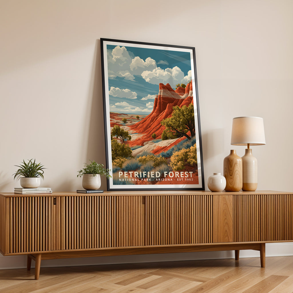 Petrified Forest National Park Retro Art Print