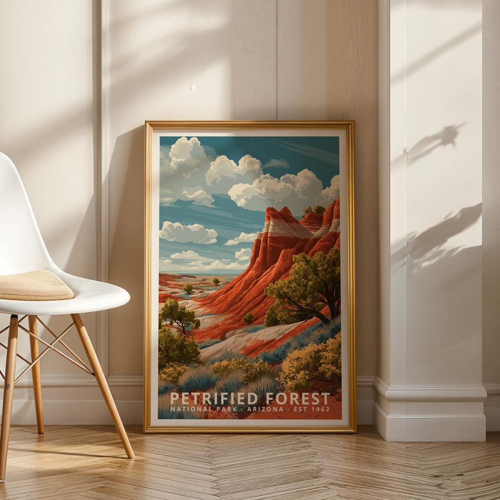 Petrified Forest National Park Retro Art Print