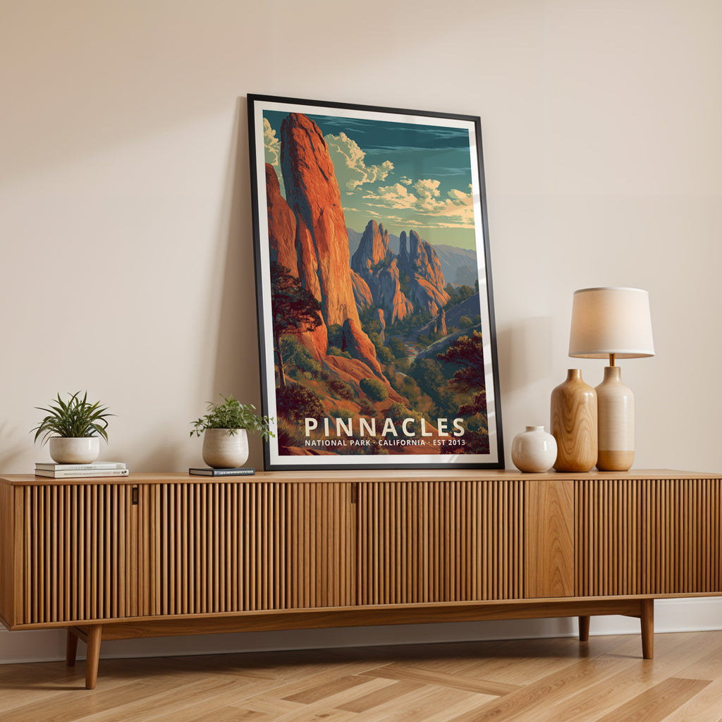 Pinnacles National Park Retro Art Print