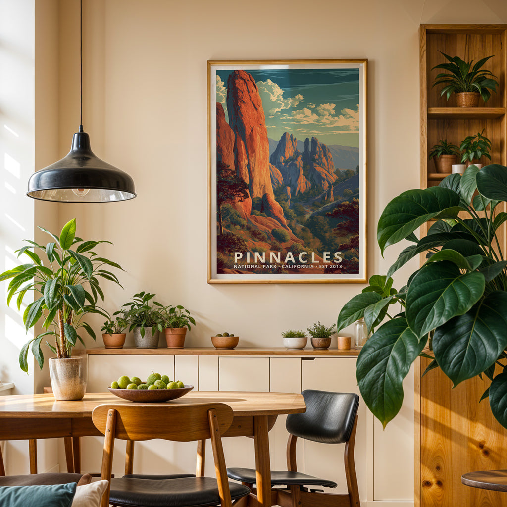 Pinnacles National Park Retro Art Print