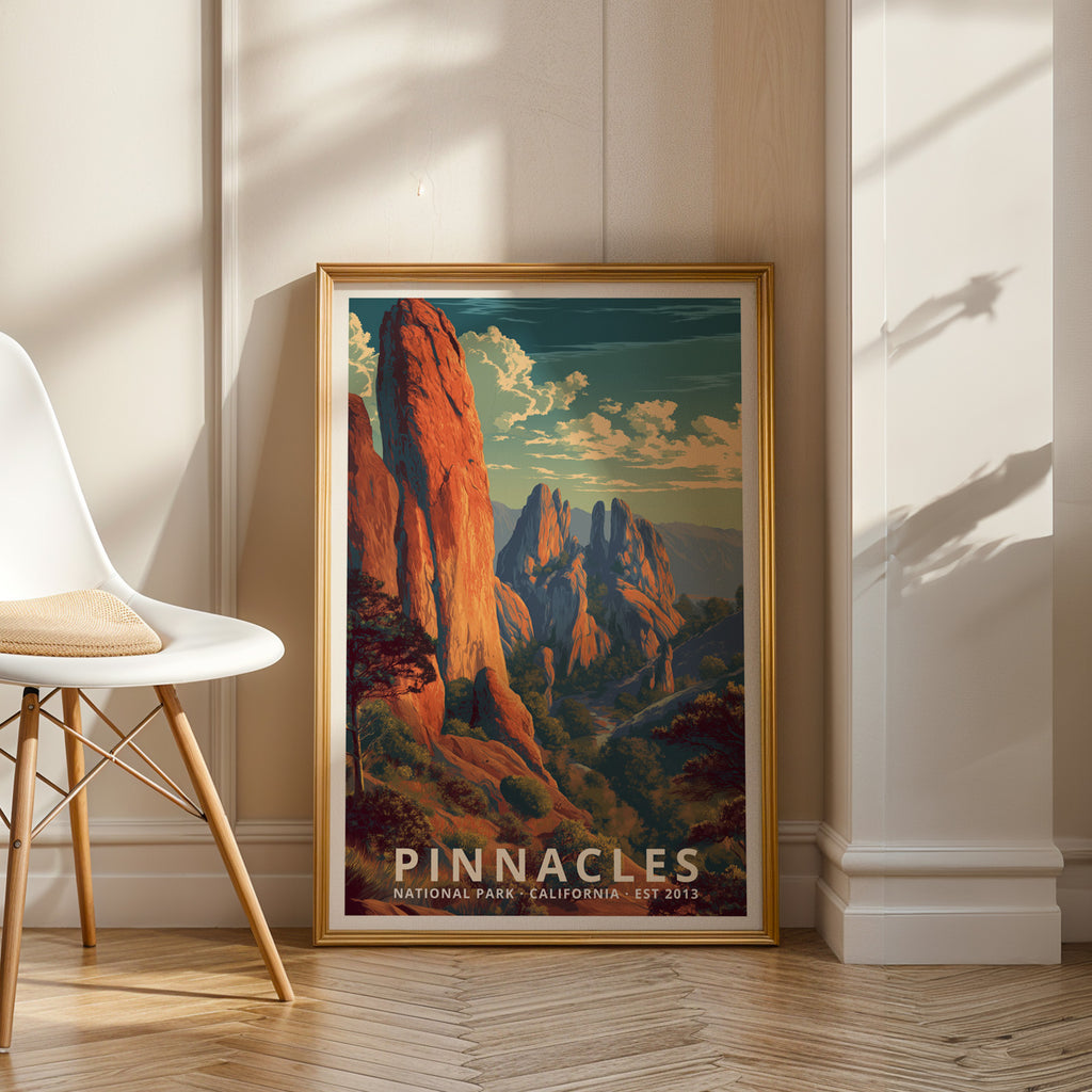 Pinnacles National Park Retro Art Print