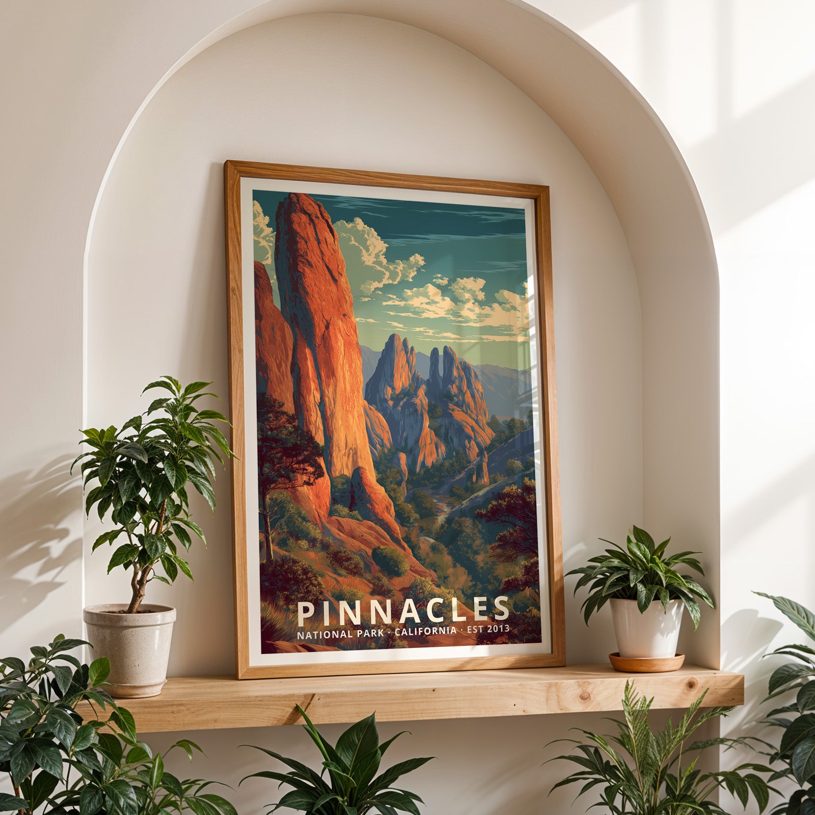 Pinnacles National Park Retro Art Print