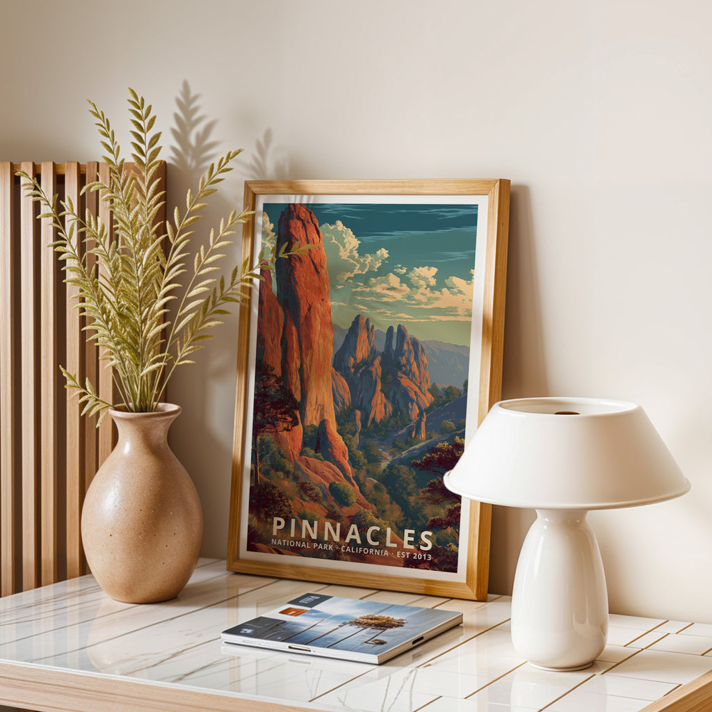 Pinnacles National Park Retro Art Print
