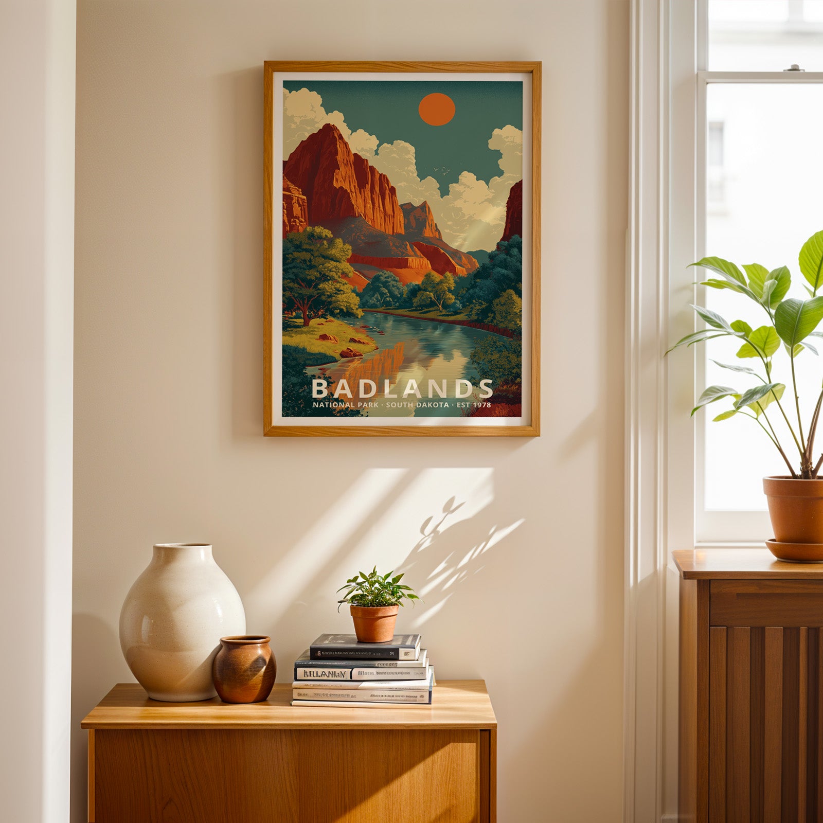 Badlands National Park Retro Art Print