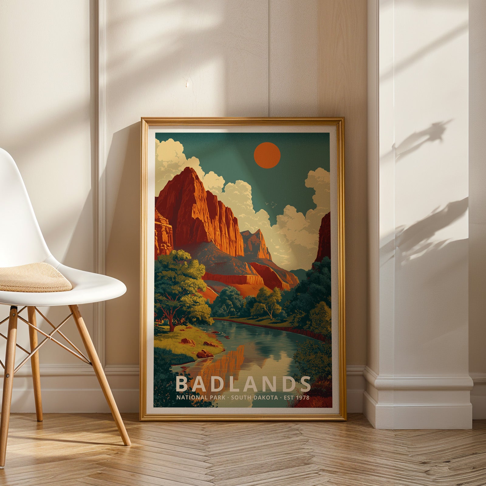 Badlands National Park Retro Art Print