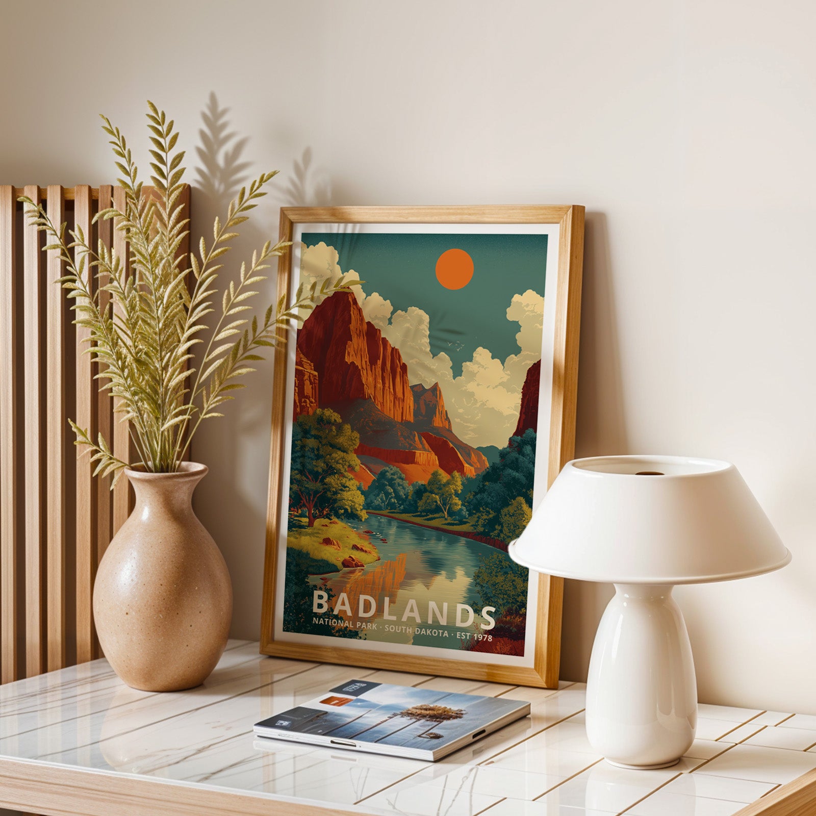 Badlands National Park Retro Art Print