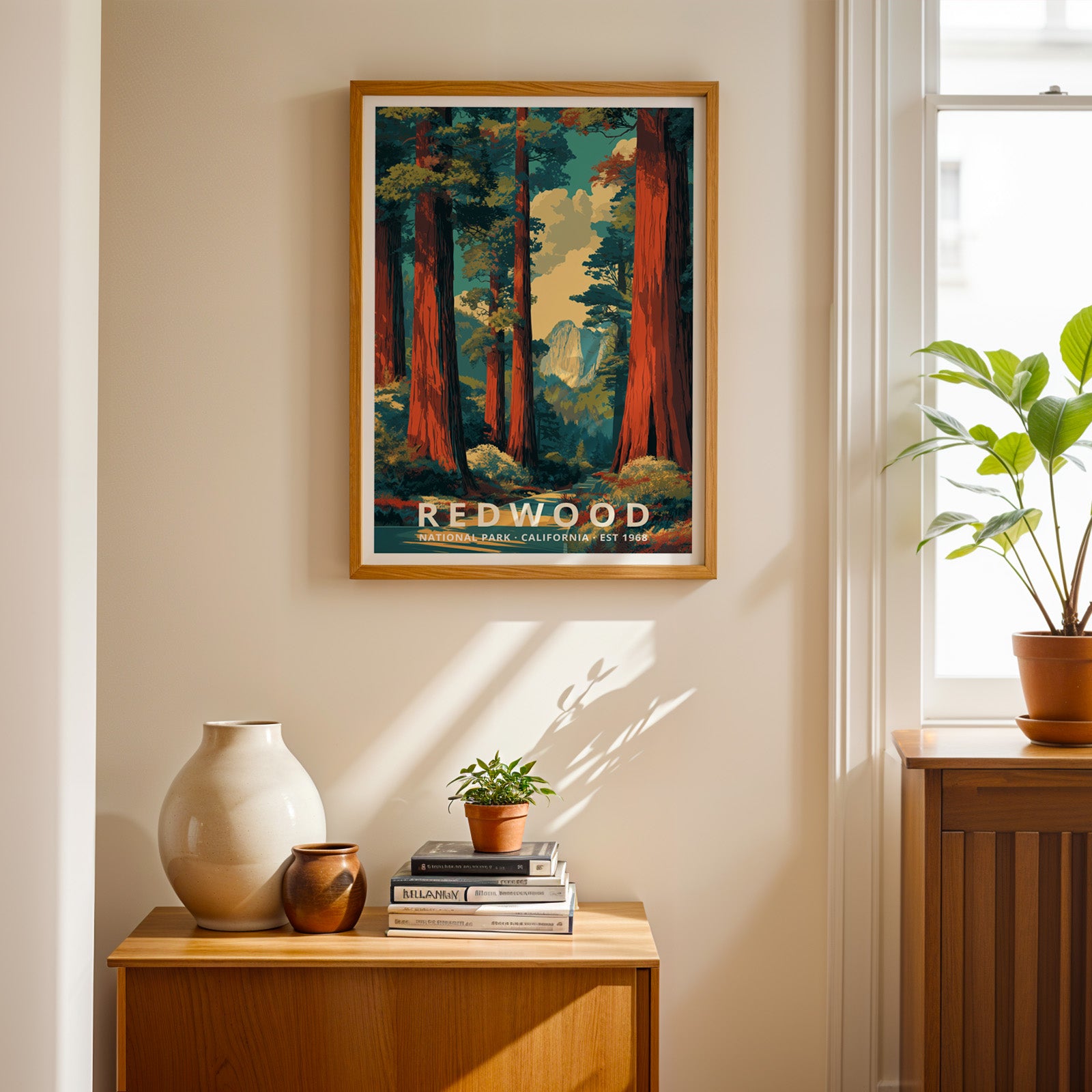 Redwood National Park Retro Art Print