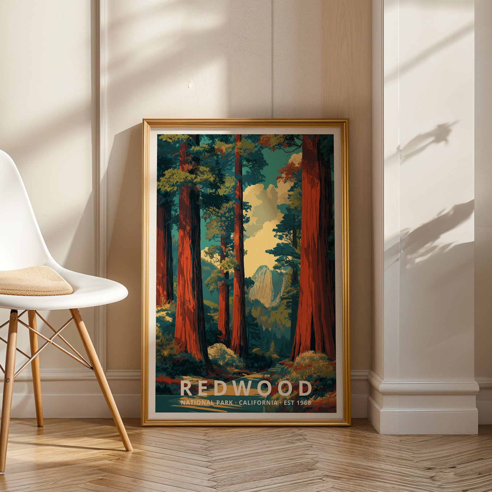 Redwood National Park Retro Art Print