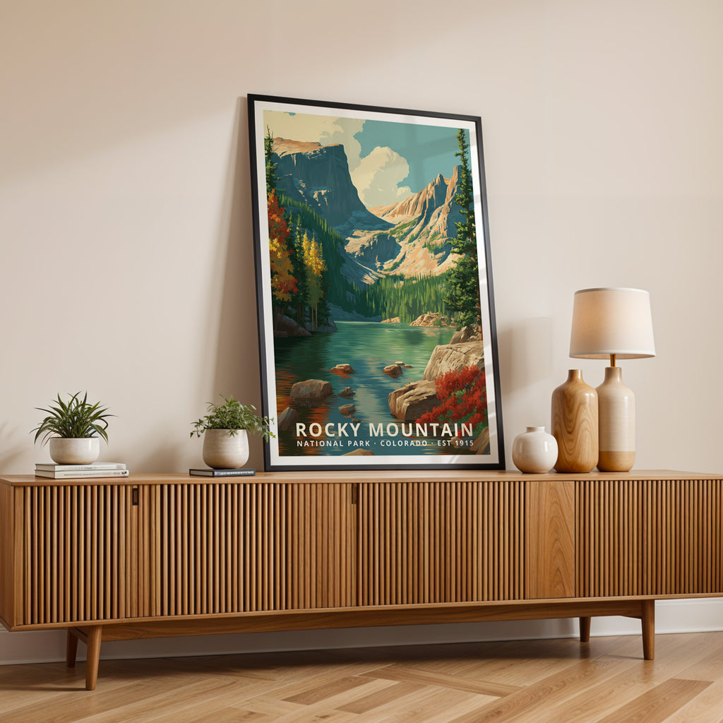 Rocky Mountain National Park Retro Art Print
